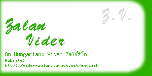 zalan vider business card